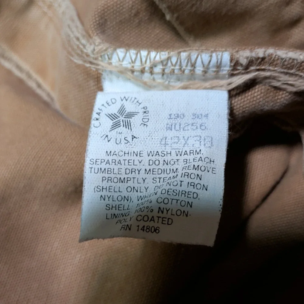 Vtg Carhartt Brush Pants Mens Size 40x29 Canvas Double Knee Brown Hunt WU256 USA
